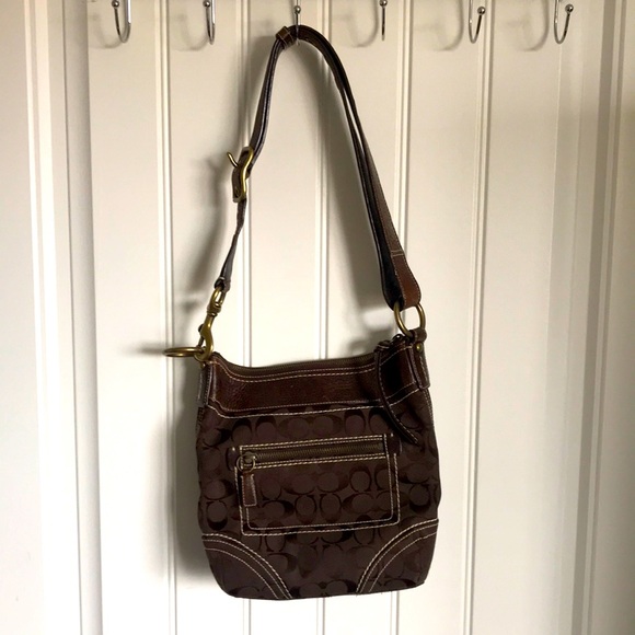 Coach brown cross body purse - Picture 1 of 8